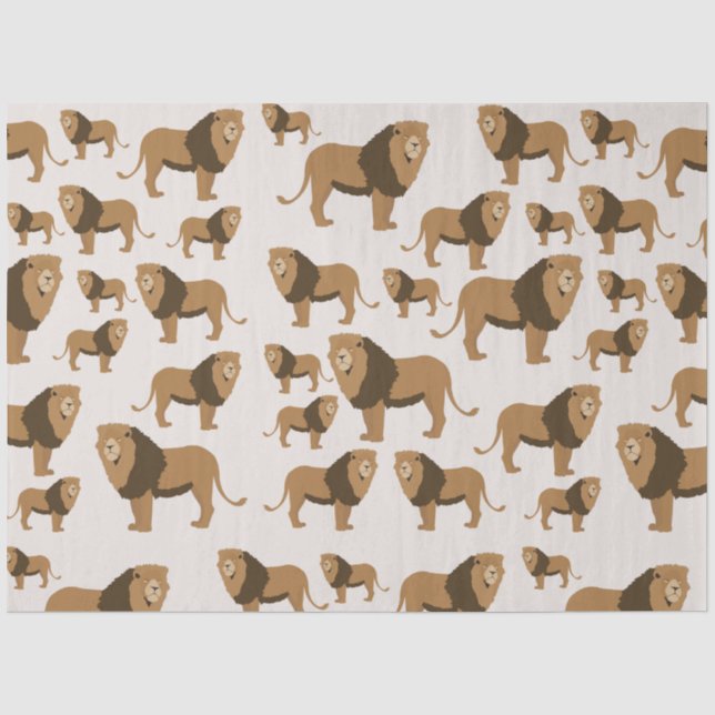 Jungle Lion Animal Pattern Seidenpapier (Vorderseite)