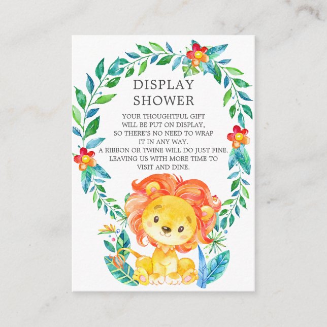 Jungle Lion Baby Dusche Geschenkdusche Begleitkarte (Vorderseite)