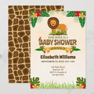 Jungle Lion Baby Shower Einladung