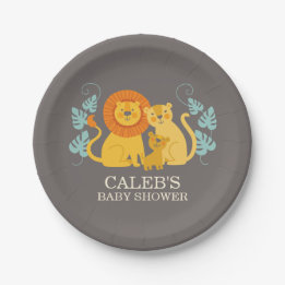 Jungle Lion Babydusche Pappteller