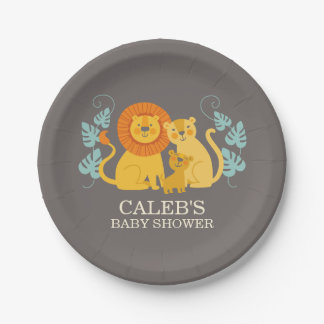 Jungle Lion Babydusche Pappteller