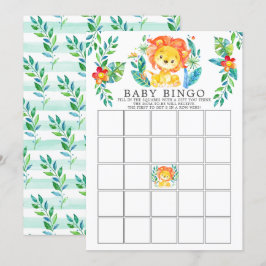 Jungle Lion BINGO Baby Showspiel Einladung