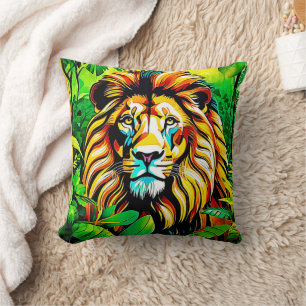 Jungle Lion Pop Art Design Kissen
