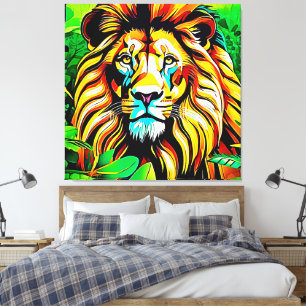 Jungle Lion Pop Art Design Leinwanddruck