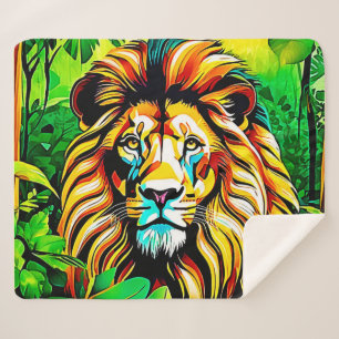 Jungle Lion Pop Art Design Sherpadecke