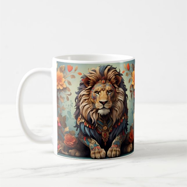Jungle Löwe & Exotic Predator Wild Big Cat Kaffeetasse (Links)