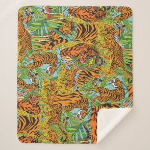 Jungle Majesty: Tiger inmitten von Grün Sherpadecke