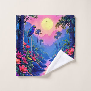 Jungle Moon Blue Parrot Paradise Badhandtuch Set