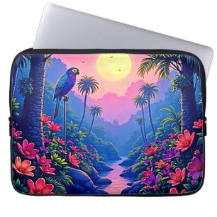 Jungle Moon Blue Parrot Paradise Laptopschutzhülle