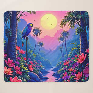 Jungle Moon Blue Parrot Paradise Sherpadecke