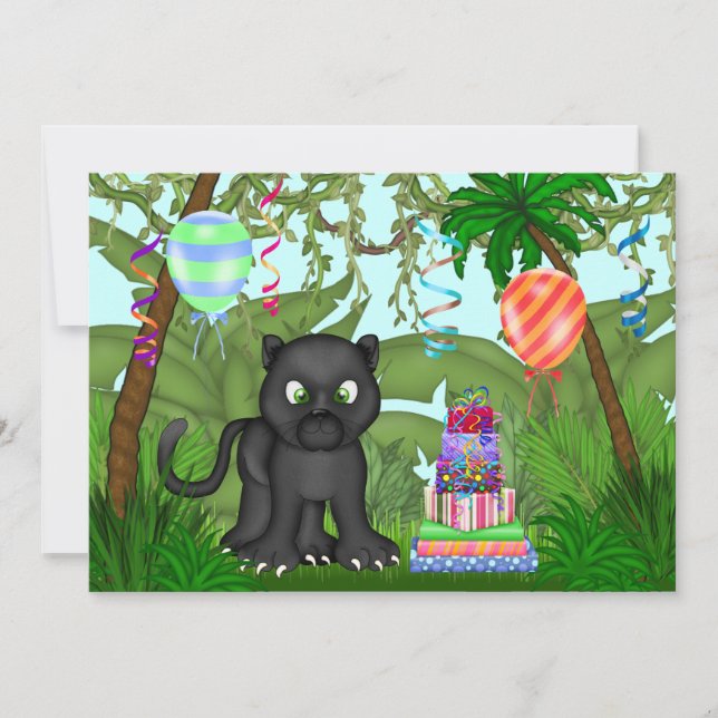 Jungle Panther Geburtstagsparty Einladung (Vorderseite)