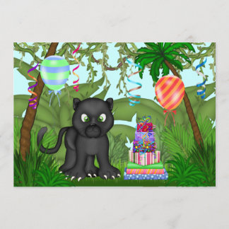 Jungle Panther Geburtstagsparty Einladung