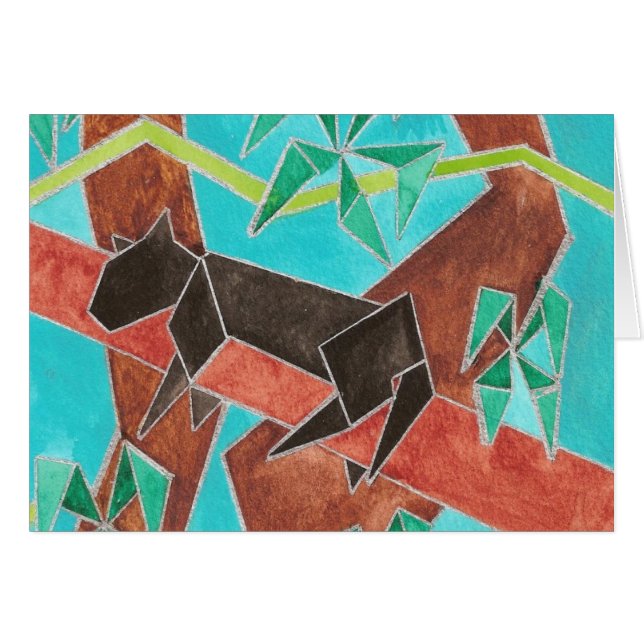 Jungle Panther Original Abstract Art (Devant horizontal)