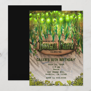 JUNGLE PARTY-Blätter und Einladungen für Tierdruck
