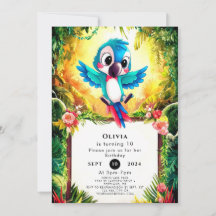 Jungle Pastel Parrot Birthday