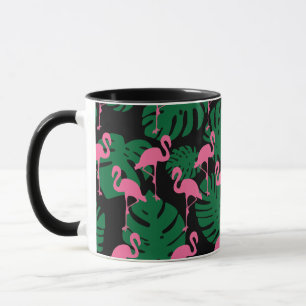 Jungle Pattern Flamingos Tasse