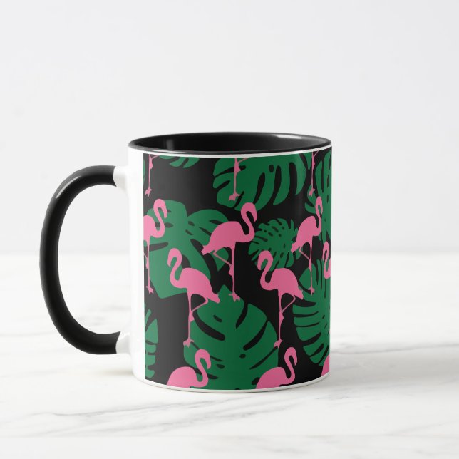 Jungle Pattern Flamingos Tasse (Links)