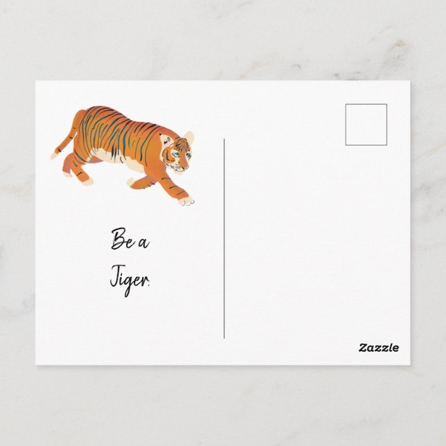Jungle prowling Tiger Gemälde Postkarte (Rückseite)