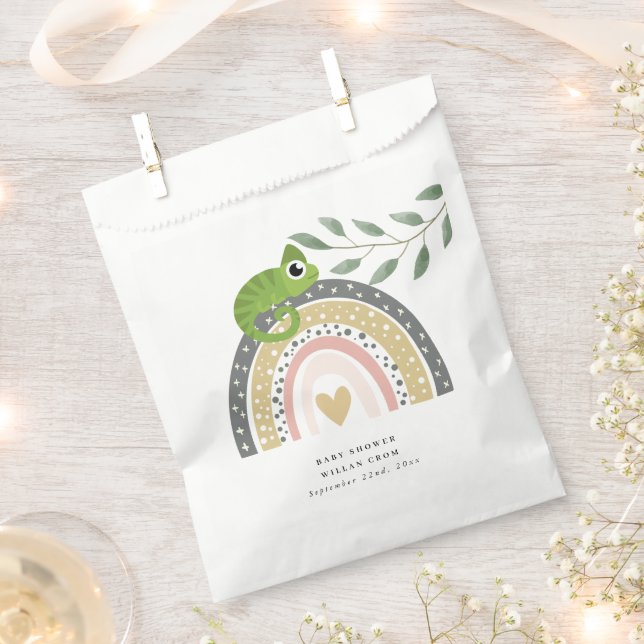 Jungle, Regenbogen und Chameleon Babydusche Geschenktütchen (Ausgeschnitten)