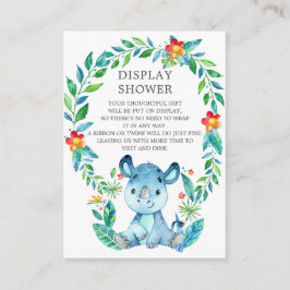 Jungle Rhino Babydusche Geschenkdusche Begleitkarte