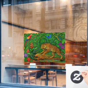 "Jungle Rivals" - Farbenfrohe Wildlife Portrait Fensteraufkleber