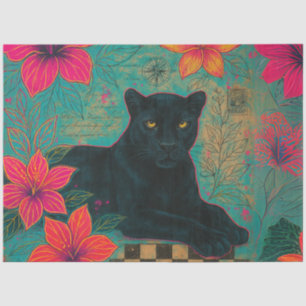 Jungle Royalty - Dekoupage - Tropical Panther Seidenpapier