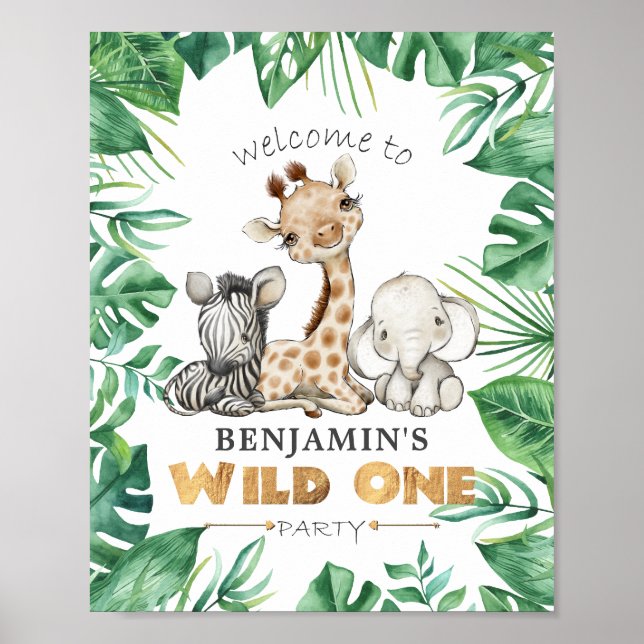 Jungle Safari 1er Anniversaire Poster de bienvenue (Devant)