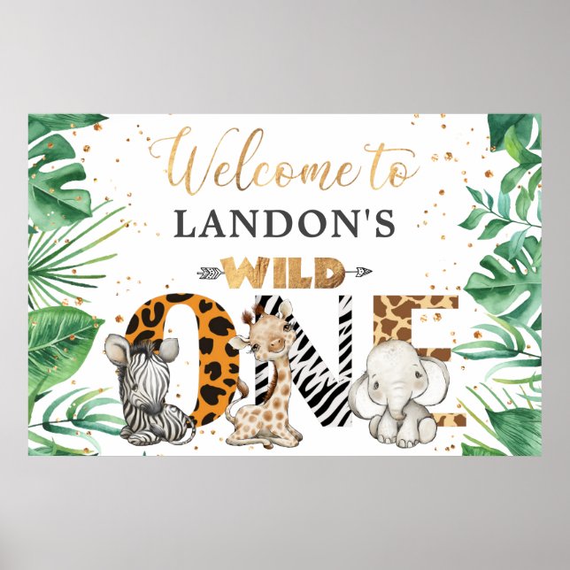 Jungle Safari 1er Anniversaire Poster de bienvenue (Devant)