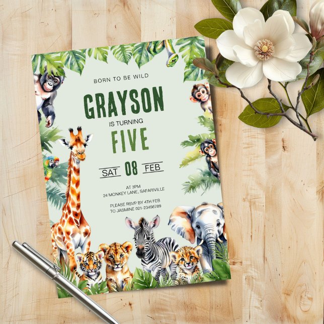 Jungle Safari 5. Geburtstag Einladung (Von Creator hochgeladen)