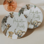 Jungle Safari Adventure erwartet Baby Shower Pappteller<br><div class="desc">Das Dschungelsafari-Abenteuer erwartet die Baby-Dusche-Papier-Teller, perfekt für eine niedliche und skurrile Feier! Es ist ein modernes Safari-Thema mit bezaubernden Dschungelkreaturen wie Affen, Giraffen, Löwen und Zebra. Mit seiner natürlichen boho-inspirierten Wasserfarbenlandschaft ist diese Szene ideal, um kleine Jungs oder Mädchen zu empfangen. Dieses Design ist so charmant wie zeitlos. Fragen zum...</div>
