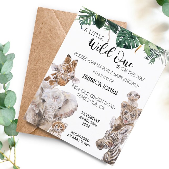 Jungle Safari Afrikanische Babys Wild One Invit (Von Creator hochgeladen)