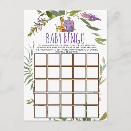 Jungle Safari Animal Baby Dusche Bingo Card Postkarte