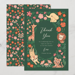 Jungle Safari Animal Baby Dusche Danke Karte