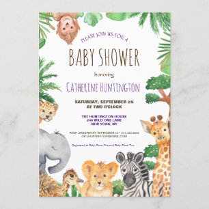 Jungle Safari Animal Baby Shows Einladung