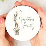 Jungle Safari Animals Adventure erwartet Baby Show Runder Pappuntersetzer<br><div class="desc">Das Tiererlebnis Dschungelsafari erwartet den Baby Dusche Rundpapier Untersetzer - ideal für eine niedliche, skurrile, geschlechtsneutrale Feier! Es ist ein modernes Safari-Thema mit bezaubernden Dschungelkreaturen wie Affen, Elefanten, Giraffen, Löwen und Zebra. Mit seiner natürlichen boho-inspirierten Wasserfarbenlandschaft ist diese Szene ideal, um kleine Jungs oder Mädchen zu empfangen. Dieses Design ist...</div>