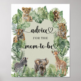 Jungle Safari Animals Advice für die zukünftige Mu Poster