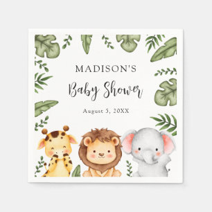 Jungle Safari Animals Baby Dusche Serviette