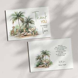 Jungle Safari Animals Babydusche Flat Vielen Dank Dankeskarte