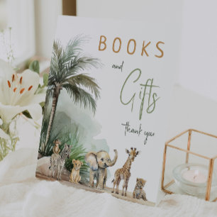 Jungle Safari Animals Kinderdusche Bücher und Gesc Sockelschild
