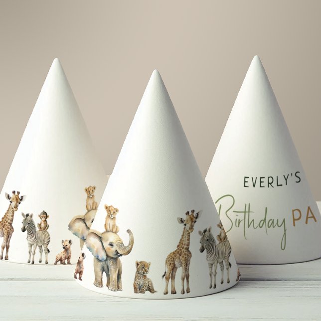 Jungle Safari Animals Kindergeburtstag Partyhütchen (Von Creator hochgeladen)