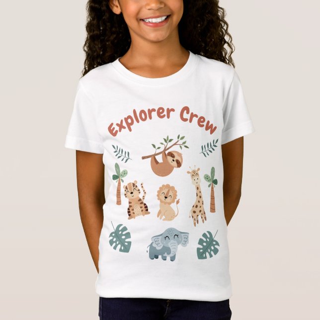 Jungle Safari Animals Kindergeburtstag T-Shirt (Vorderseite)