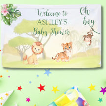 Jungle Safari Animals Oh Boy Baby Dusche