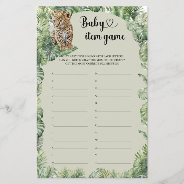 Jungle Safari Animals Tropical Baby Item Spiel (Vorderseite)