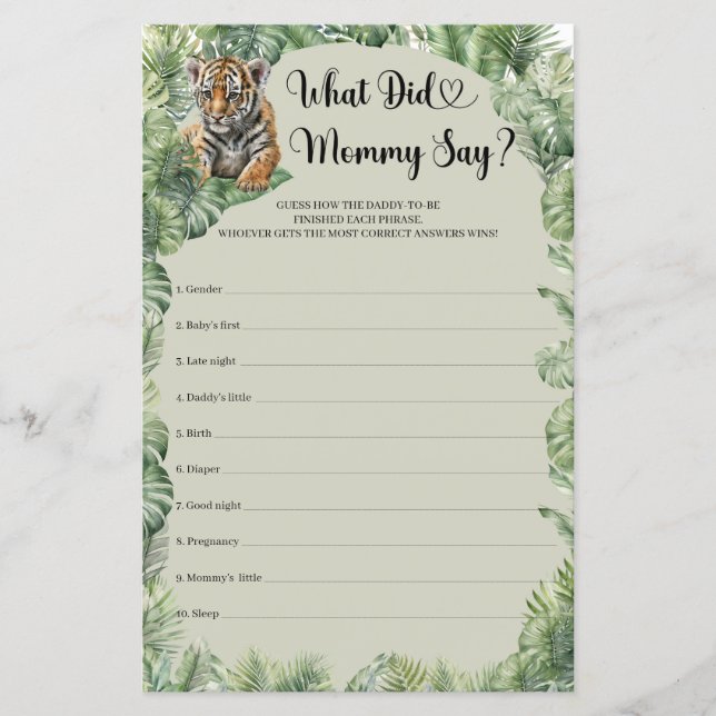 Jungle Safari Animals Was hat Mommy gesagt (Vorderseite)