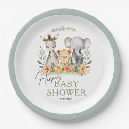 Jungle Safari Baby Animal Baby Dusche Pappteller