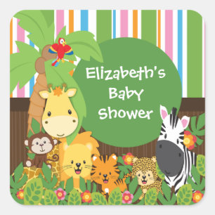 Jungle Safari Baby Animaux Stickers Baby shower