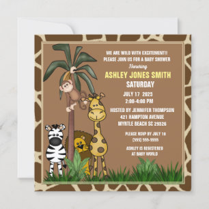 Jungle Safari Baby Dusche Einladung