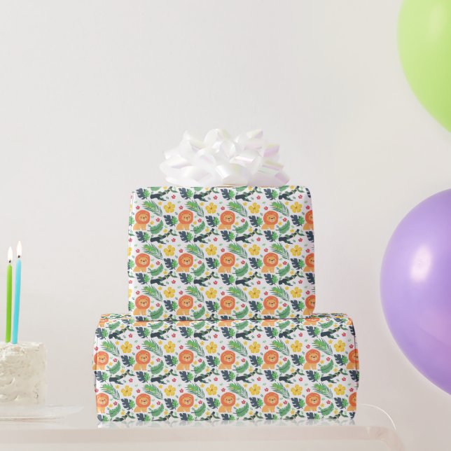 Jungle Safari Baby Dusche Geschenkpapier (Partygeschenke)