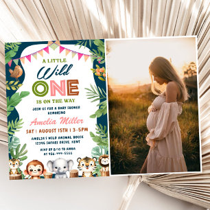 Jungle Safari Baby Dusche Party Foto Einladung