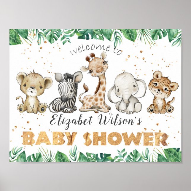 Jungle Safari Baby Dusche Party Poster (Vorne)